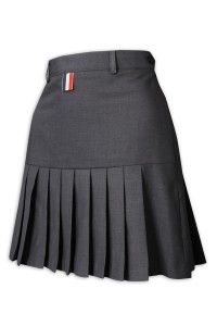 CH195 design grey pleated skirt for women's wear  supply invisible zipper pleated skirt  pleated skirt hk center 45 degree